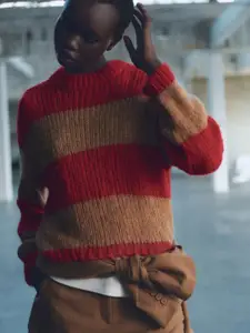 MANGO Women Striped Pullover