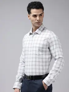 Van Heusen Slim Fit Opaque Checked Pure Cotton Formal Shirt