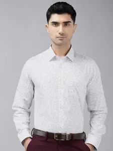 Van Heusen Slim Fit Floral Printed Pure Cotton Formal Shirt