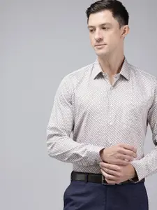 Van Heusen Pure Cotton Slim Fit Opaque Printed Formal Shirt