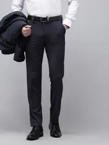 Van Heusen Men Textured Slim Fit Formal Trousers