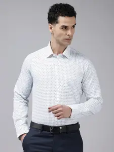 Van Heusen Slim Fit Micro Ditsy Printed Pure Cotton Formal Shirt