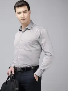 Van Heusen Smart Self Design Textured Pure Cotton Formal Shirt