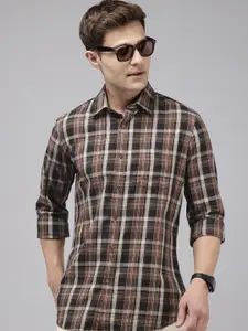 Van Heusen Sport Pure Cotton Slim Fit Checked Casual Shirt
