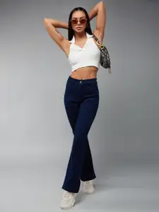 DOLCE CRUDO Women Bootcut High-Rise Stretchable Jeans