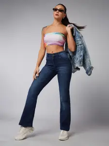 DOLCE CRUDO Women Flared Light Fade Stretchable Jeans