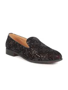 FAUSTO Men Woven Design Lightweight Velvet Mojaris