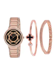Curren Women Dial & Stainless Steel Bracelet Style Straps Analogue Watch 3480-RSBK+01&24