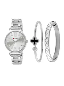 Curren Women Dial & Stainless Steel Bracelet Style Straps Analogue Watch 1660-SFW+JW-01&05