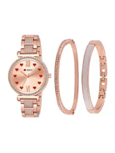 Curren Women Embellished Analogue Watch 1660-RRdH+JW-04&11