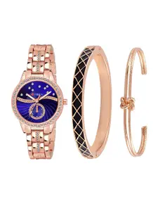 Curren Women Embellished Analogue Watch 1342-RSBL+JW-03&06