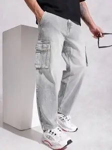 WROGN Men Loose Cargo Heavy Fade Pure Cotton Jeans