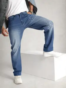 WROGN Men Anti Fit Heavy Fade Printed Stretchable Jeans