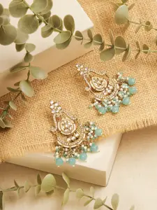Zaveri Pearls Gold Plated Artificial Stones and Beads Contemporary Drop Earrings