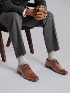 Kenneth Cole Men Textured Leather Brogues