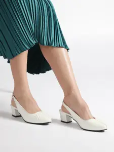 Marc Loire Solid Block Pumps with Floral Detail