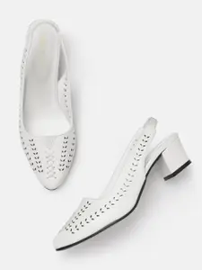 Marc Loire Block Pumps with Laser Cuts