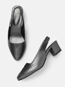 Marc Loire Textured Block Pumps with Laser Cuts