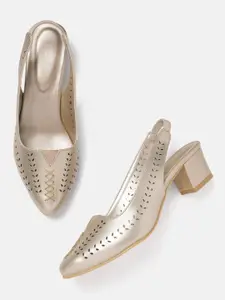 Marc Loire Textured Block Pumps with Laser Cuts