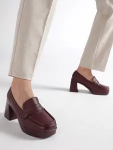 Marc Loire Solid Heeled Loafers