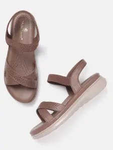 Marc Loire Women Open Toe Flats with Perforated Detail