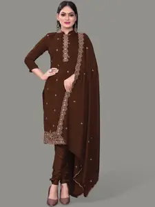 APNISHA Floral Embroidered Pure Silk Unstitched Dress Material