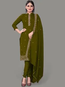 APNISHA Floral Embroidered Pure Silk Unstitched Dress Material