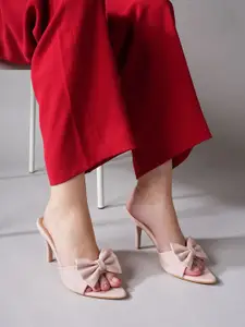 Lavie Women Textured Slim Heeled Sandals with Bows