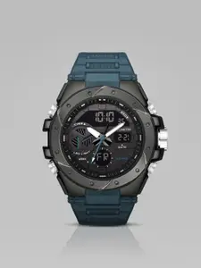 CARLINGTON Men Skeleton Dial Analogue and Digital Multi Function Watch Endurance 9140 Teal