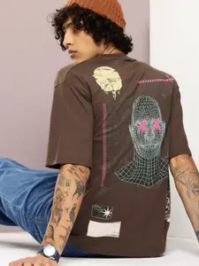 Kook N Keech Printed Drop-Shoulder Sleeves Oversized T-shirt