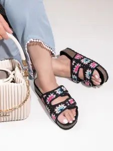 BRISKERS Women Open Toe Flats with Buckles