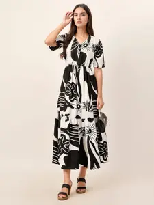 all about you Abstract Print Fit & Flare Midi Dress