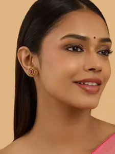 Kushal's Fashion Jewellery Gold-Plated Floral Studs Earrings