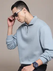 The Roadster Lifestyle Co. Mock Collar Half Zipper Sweatshirt