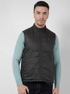 Numero Uno Men Mock Collar Solid Casual Gilet Jacket