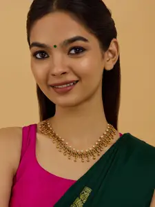 Kushal's Fashion Jewellery Copper Gold-Plated Antique Necklace