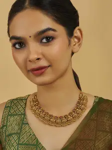 Kushal's Fashion Jewellery Gold-Plated Antique Necklace
