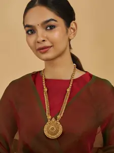 Kushal's Fashion Jewellery Copper Gold-Plated Antique Necklace