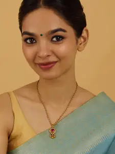 Kushal's Fashion Jewellery 92.5 Pure Silver Gold-Plated Circular Pendants