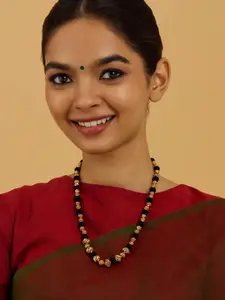 Kushal's Fashion Jewellery Embellished Bridal 92.5 Pure Silver Gold-Plated Necklace