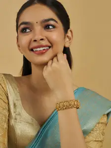 Kushal's Fashion Jewellery Gold-Plated Antique Bangle