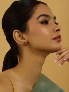 Kushal's Fashion Jewellery Embellished Bridal 92.5 Contemporary Studs Earrings