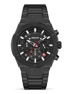 Ducati Men Patterned Dial & Stainless Steel Straps Chronograph Watch DTWGI0000905