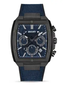 Ducati Men Printed Dial & Leather Bracelet Style Straps Chronograph Watch DTWGO0001005