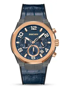 Ducati Men Dial & Leather Bracelet Style Straps Chronograph Watch DTWGC0001104
