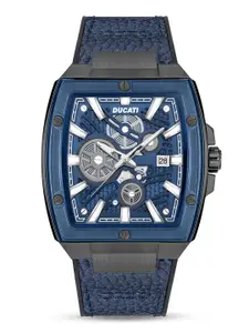 Ducati Men Skeleton Dial & Leather Straps Analogue Watch DTWGB0000703