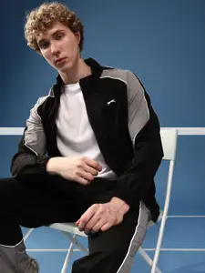 Slazenger Colourblocked Mock Collar Sports Tracksuits