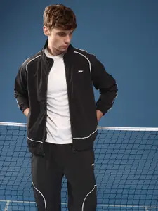 Slazenger Mock-Collar Raglan Sleeves Athleisure Tracksuit with Contrast Piping
