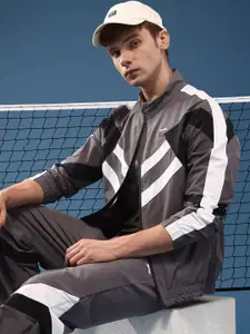 Slazenger Variegated Stripes Mock-Collar Athleisure Tracksuit