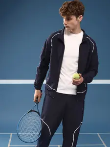 Slazenger Mock-Collar Raglan Sleeves Athleisure Tracksuit with Contrast Piping